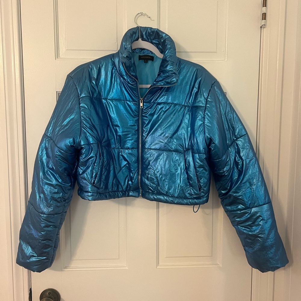 Shiny Blue Puffer Jacket